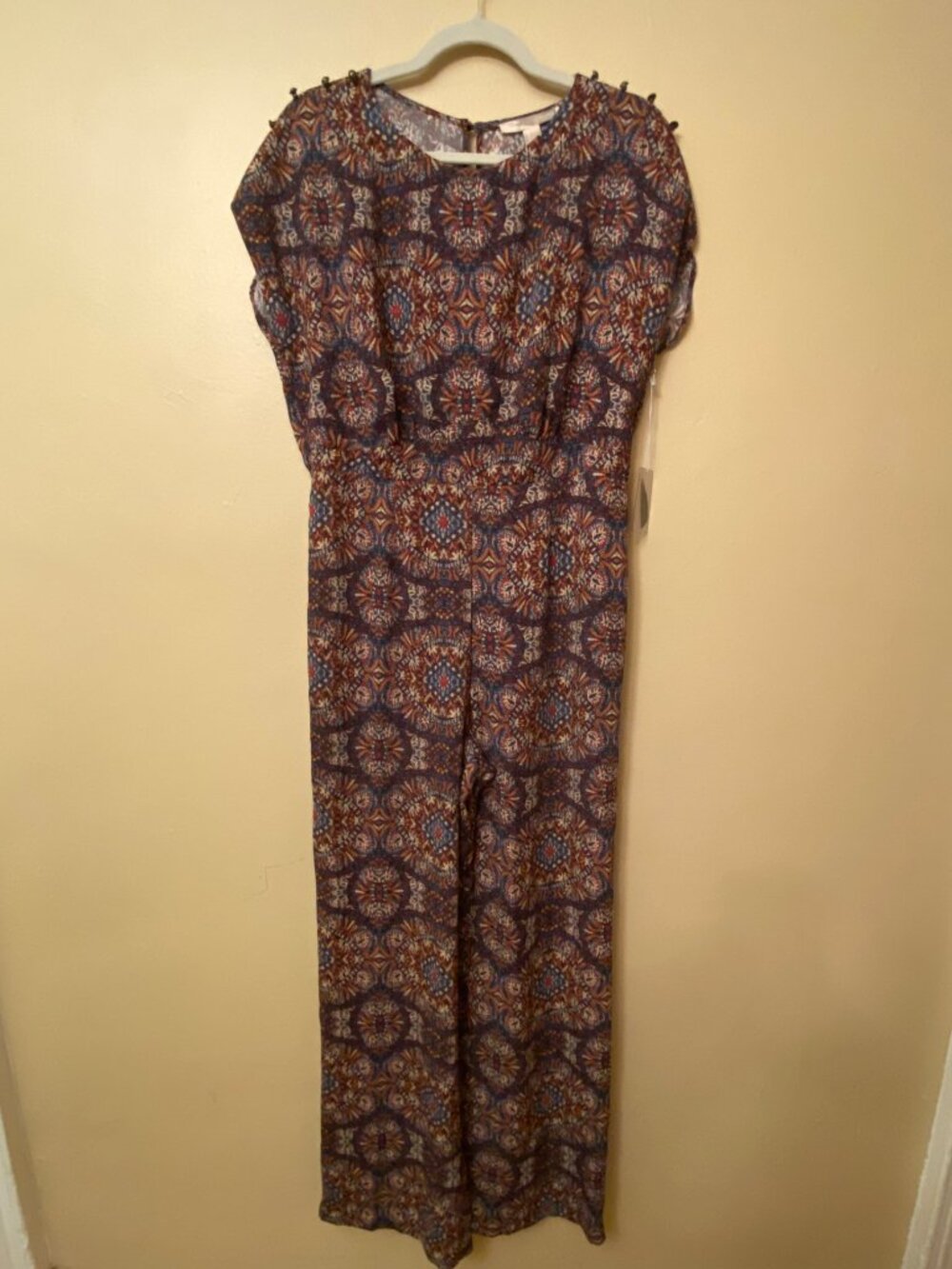 NWT Forever 21 Boho Medallion Wide-Leg Jumpsuit Size Large
